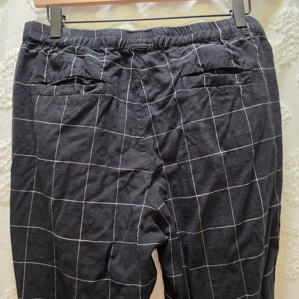 Marine Layer Allison Tencel Pants Black Windowpane Womens Medium - Picture 8 of 10